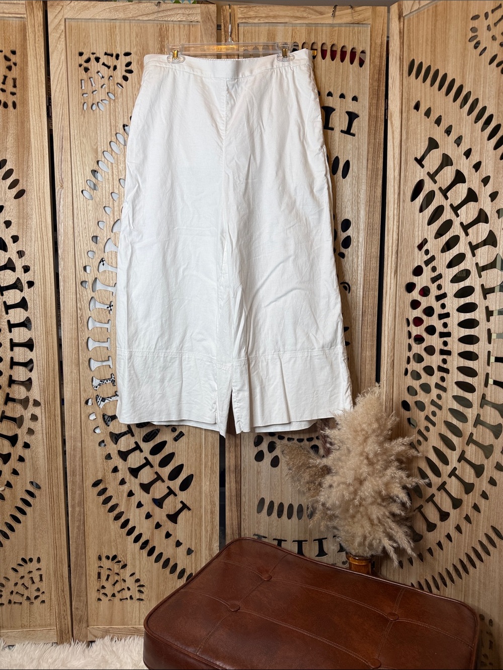 Banana Republic White Cropped Wide-Leg Pants